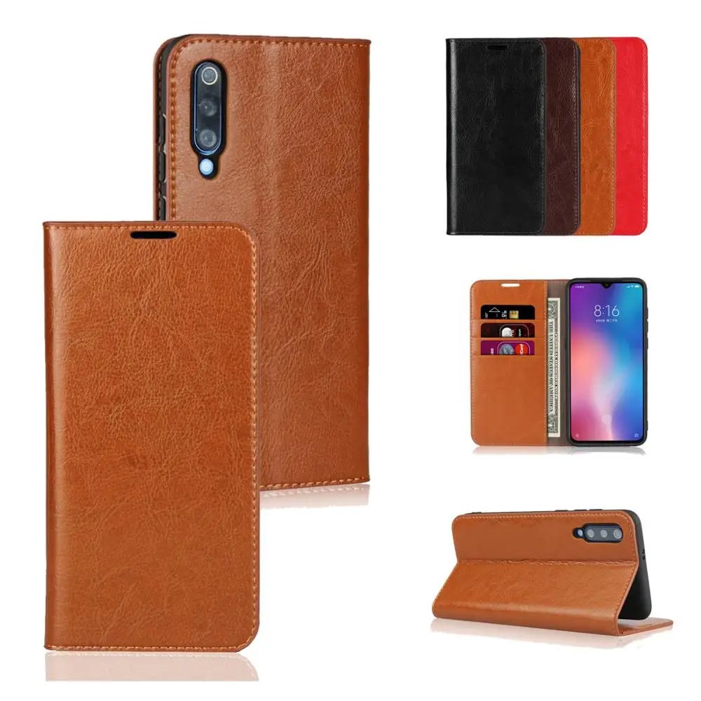 Чехол книжка из натуральной кожи для Xiaomi Mi 9 MI9 SE|Чехлы-портмоне| |