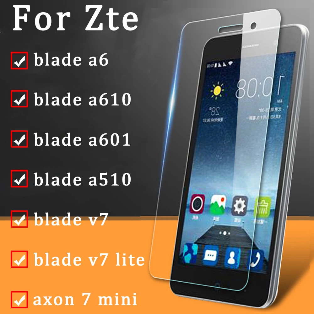 Защитное стекло для zte blade a6 glas закаленное a610 a601 a510 v7 lite axon 7 mini 6a 7v tremp защита экрана