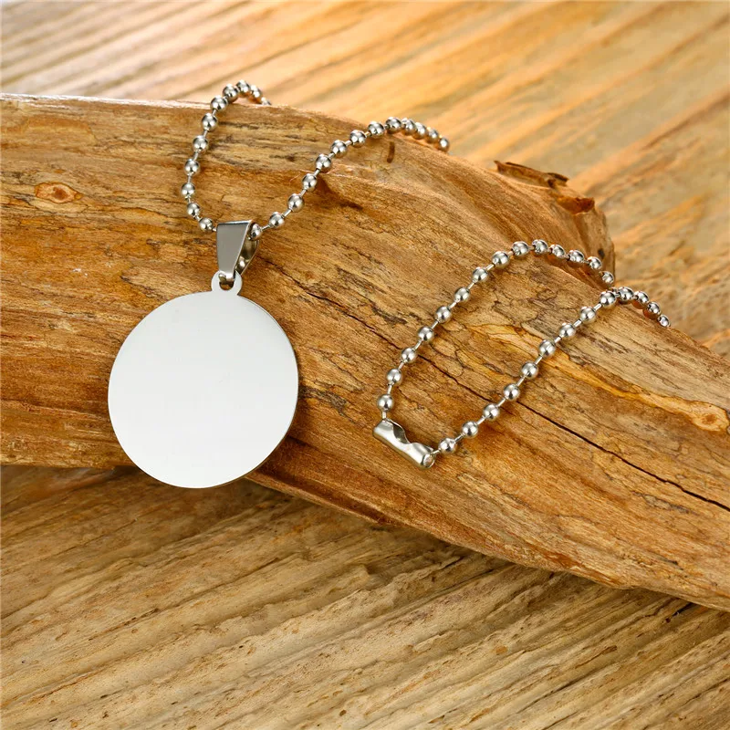 Европейская простая круглая бирка для собаки из нержавеющей стали 1 шт. ожерелье