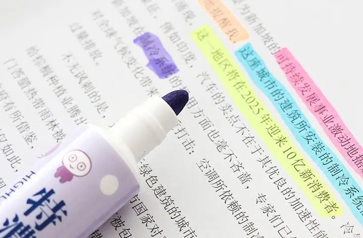 1 Pcs Kawaii Japanese Style Candy Highlighter Pens Double Headed Hilighter Scribble Cute Liquid Pastel Chalk Mark Art Stationery
