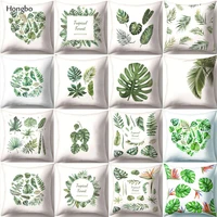 hongbo new green tropical plant tree leaves pillow cover fresh throw pillow case home hotel usage cojines