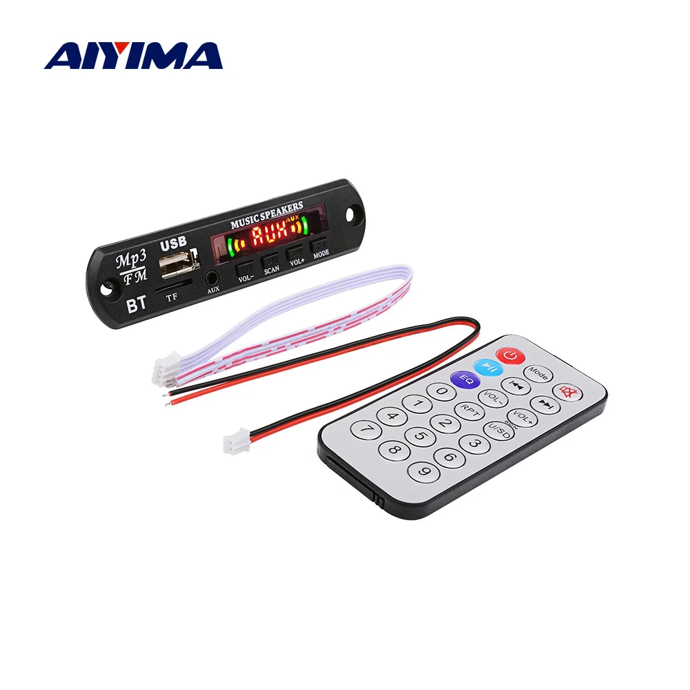 AIYIMA 12 в Bluetooth MP3 декодер цветной экран музыкальный плеер плата USB TF FM радио AUX для