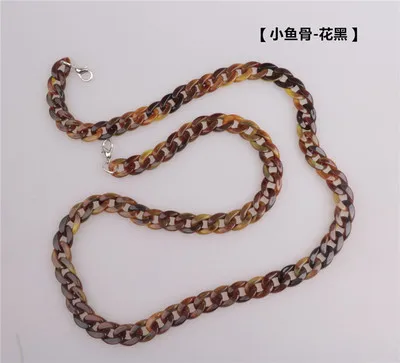 16 60-120 см DIY модные красочные съемные Акриловые Ручки цепи рыбья кость пластиковый ремень сумки через плечо аксессуары для женщин - Окраска металла: 16