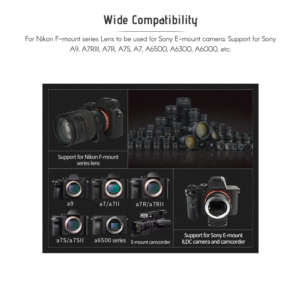 Viltrox NF-E1 Авто фокус объектив крепление адаптер кольцо для Nikon F-Mount объектив серии для sony E-Mount камеры объектив Кольцо адаптер