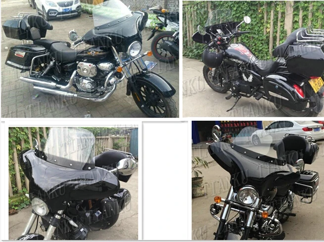 Матовый черный обтекатель ветрового стекла для Fit Sportster XL883 1200 48 72 Dyna Wide Glide Softail FLST