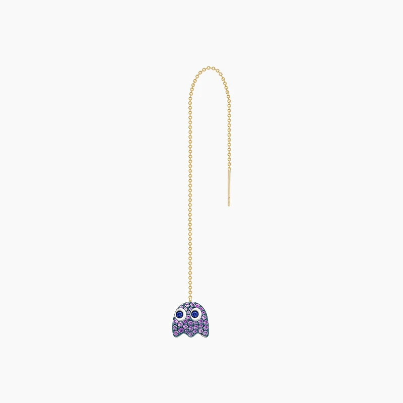 Purple Одиночные милые серьги-висячие серьги для Пак-Мена с цирконом уникальные женские серьги индивидуальные Модные Ювелирные изделия Подарки - Окраска металла: Purple