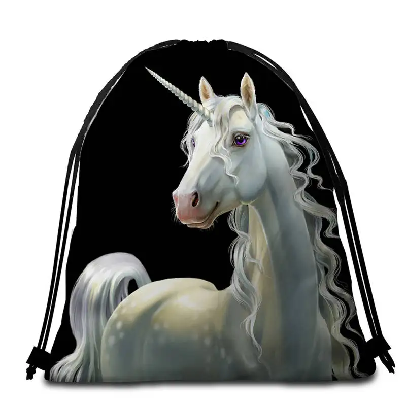 003 Bag Постельное белье Outlet Единорог круглое пляжное полотенце с кисточками для взрослых детей микрофибра Большое банное полотенце цветочный летний пляжный коврик 150 см - Цвет: 003 Bag