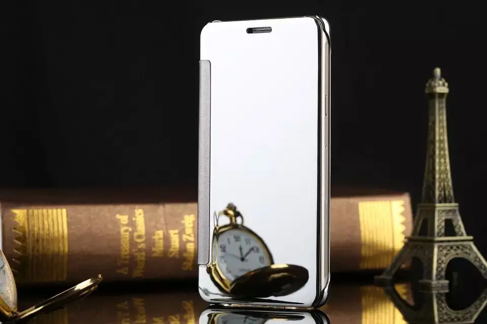 Умный кожаный чехол-книжка для samsung Galaxy S11 S10 S7 Edge S8 S9 Plus Note 7 8 9 10 C5 C7 C9 Pro роскошный зеркальный прозрачный чехол