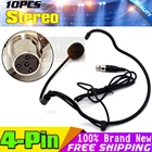 10 шт.лот Mini XLR 4 Pin TA4F 4 Pin ушной крючок гарнитура микрофон Микрофон для SHURE караоке беспроводной передатчик