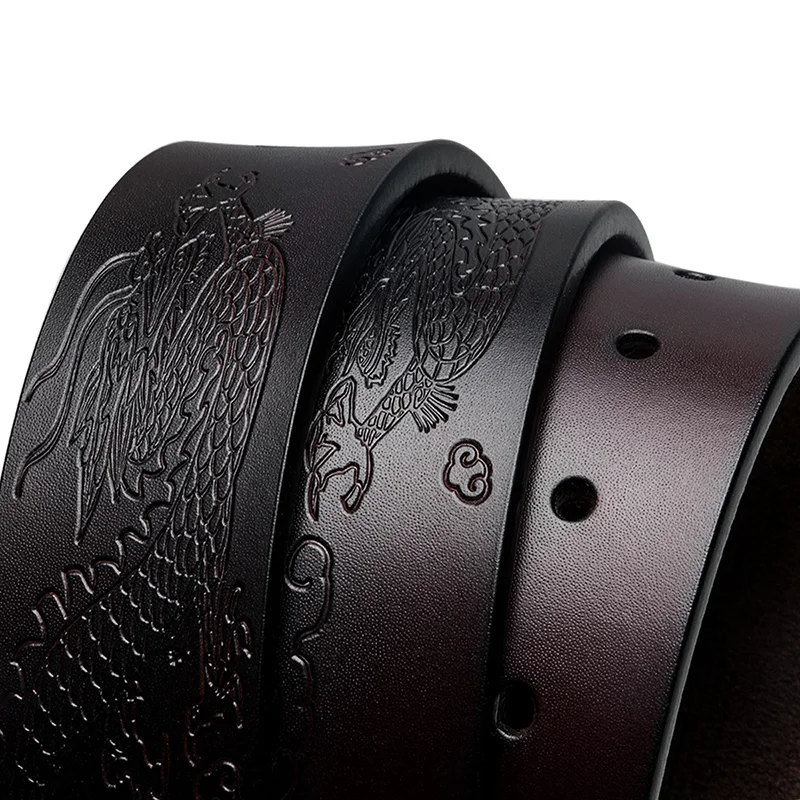 

DiBanGu Luxury Designer Pin Buckle Leather Belts for Men Jeans Casual Waist Belt Mens Brown Male Cow Leather Strap ZC-0013