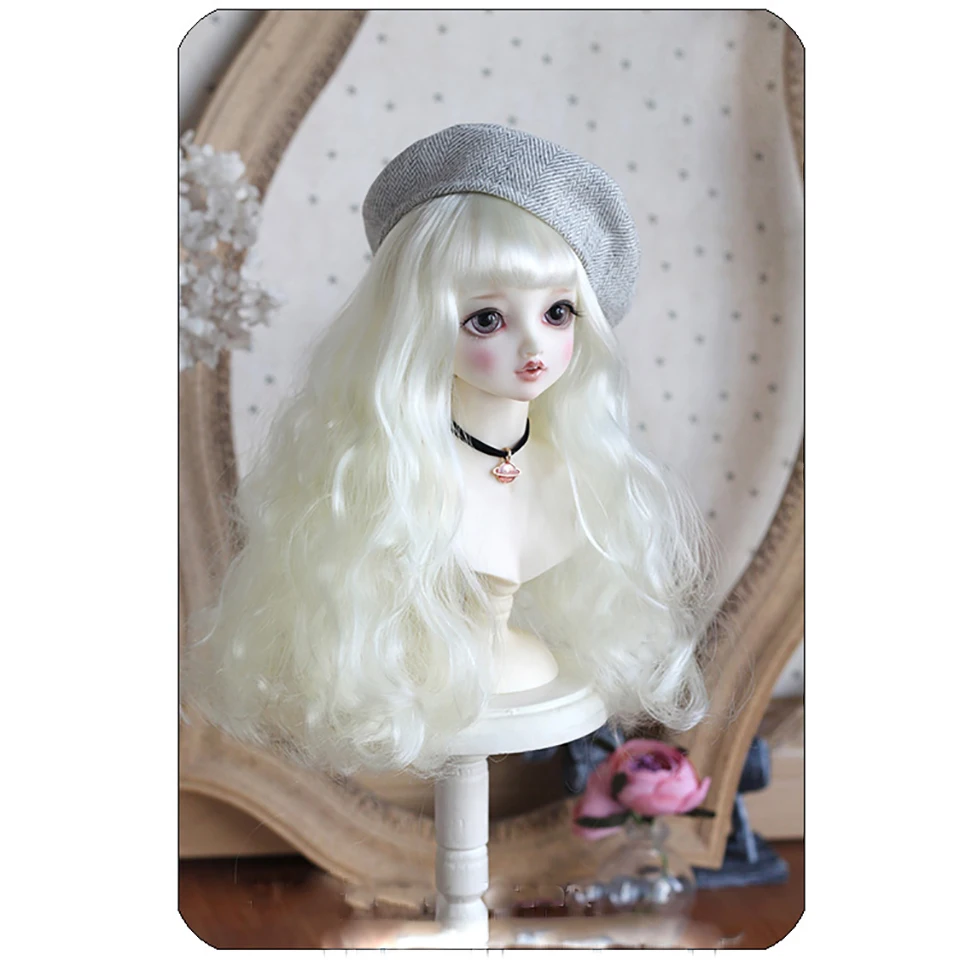 Allaosify bjd волосы 1/3 1/4 BJD Кукла Высокая температура парик девушки длинные вьющиеся парики SD BJD парик 3 цвета