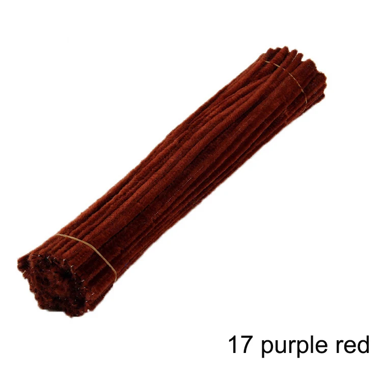 17 purple red 50 шт. 30 см Красочные Синели стебли трубы Очистители детские развивающие игрушки ручной работы Рождество День рождения Декор DIY ремесло поставки - Цвет: 17 purple red
