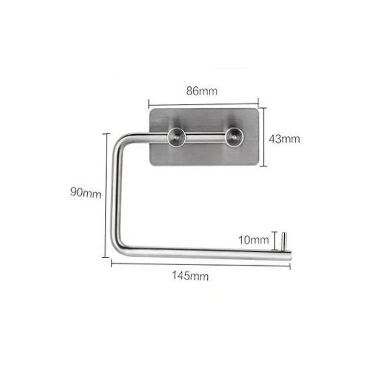 Self Adhesive Toilet Paper Holder SUS 304 Stainless Steel Tissue Roll Hanger No Drill Heavy Duty Waterproof Modern Wall Mounted |