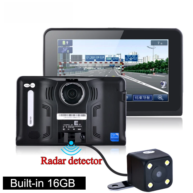 7 inch Android Car dvrs radar Recorder camera FHD 1080P GPS Navigation navigator vehicle gps 16GB Russia/Europe/Navitel map | Автомобили и