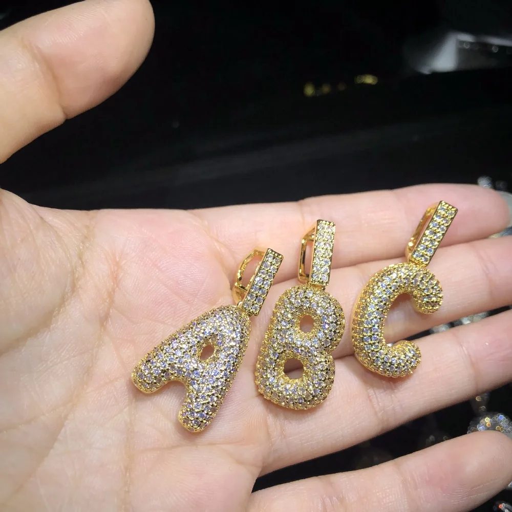 2018 хип-хоп iced out bling AAA циркон кулон из букв ожерелья моды новое ожерелье Для
