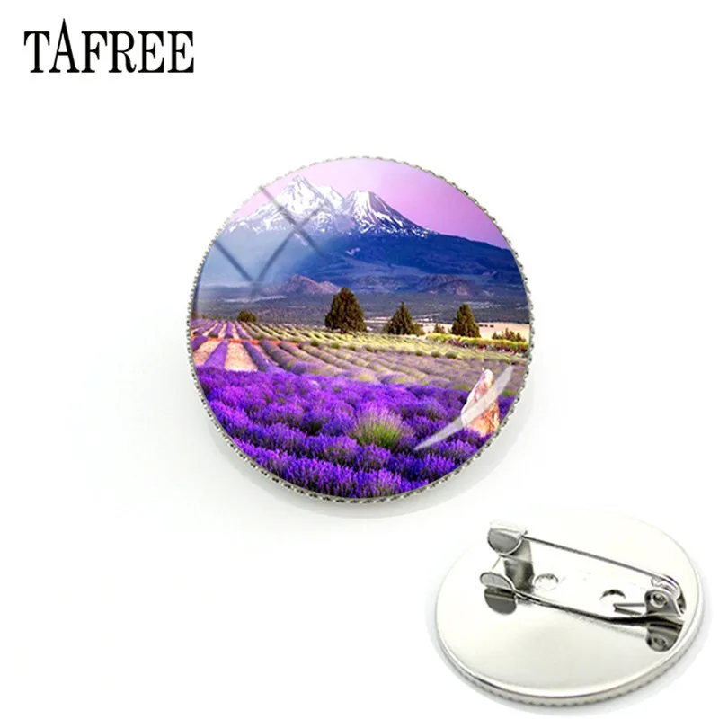 TAFREE Новое поступление фиолетовые Лавандовые броши значки стеклянное искусство