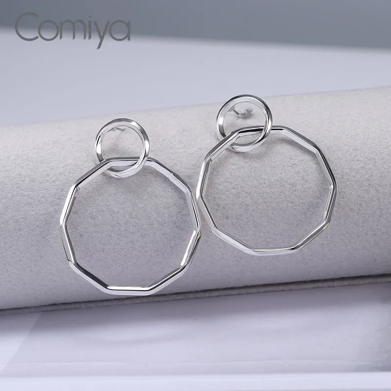 Comiya Новый дизайн личности панк моды круги серьги для Для женщин Pendientes Mujer Moda