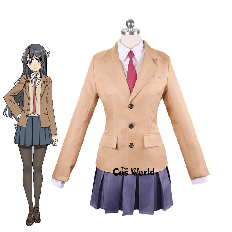 Seishun Buta Yarou wa Sakurajima Mai Azusagawa Sakuta High школьная форма комплект Аниме Косплей костюмы| |