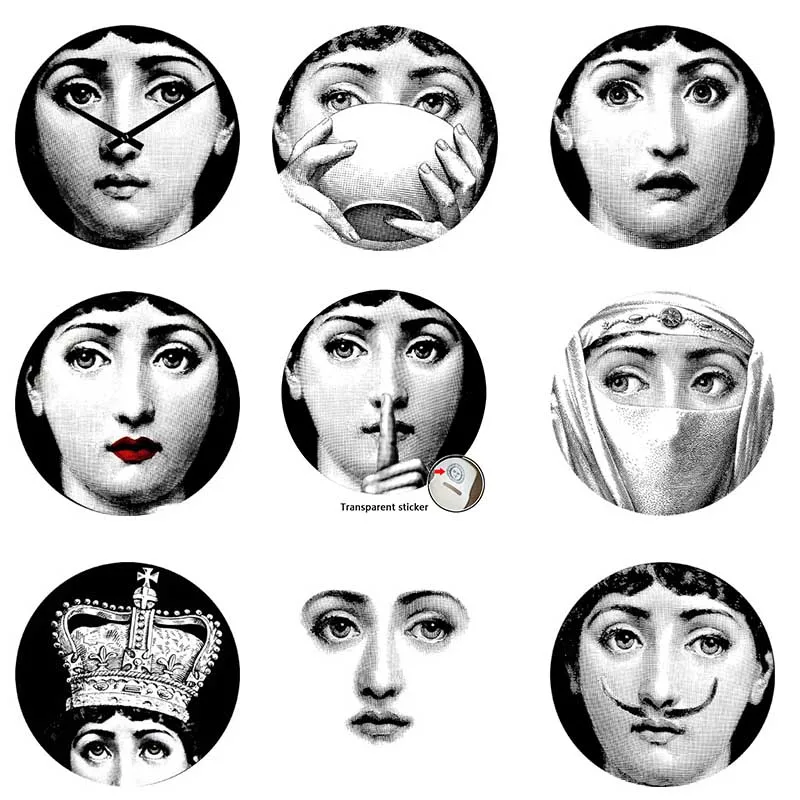 8 Fornasetti дизайнерские обои 9 шт Милан прозрачные наклейки для украшения гостиной пять размеров - Цвет: 8