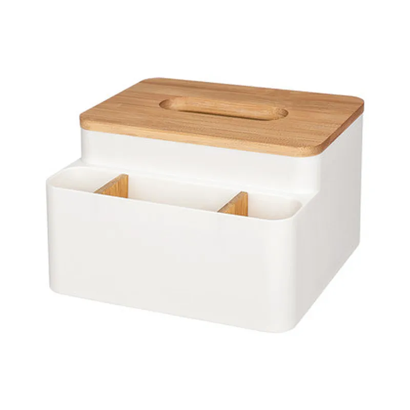 

Creative Nordic Simple Tissue Box Home Multi-function Storage Living Room Coffee Table Bamboo Wooden Napkin Box