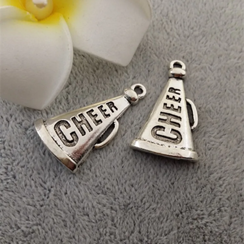 5 шт./лот античный посеребренный динамик Очаровательная печать букв подвески для