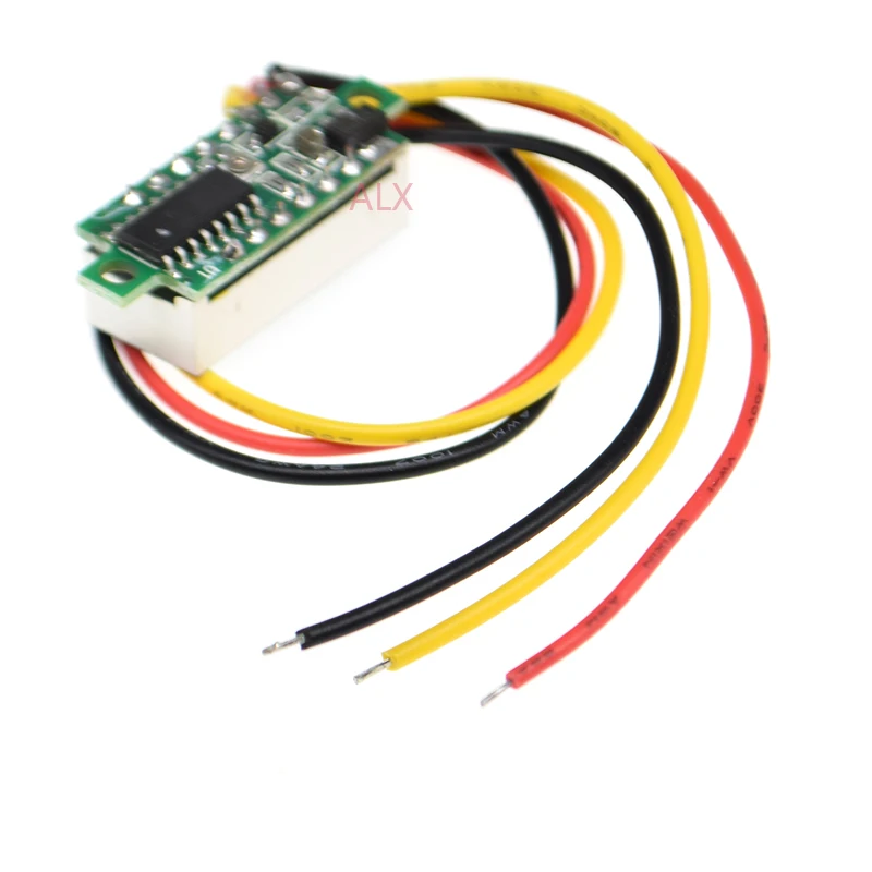 Цифровой вольтметр светодиодный измеритель напряжения с тремя проводами 0 28