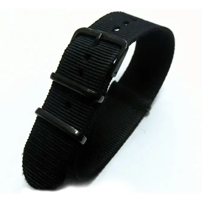 Лидер продаж 2018 модный ремешок для часов нейлоновый черное кольцо с пряжкой 20 мм