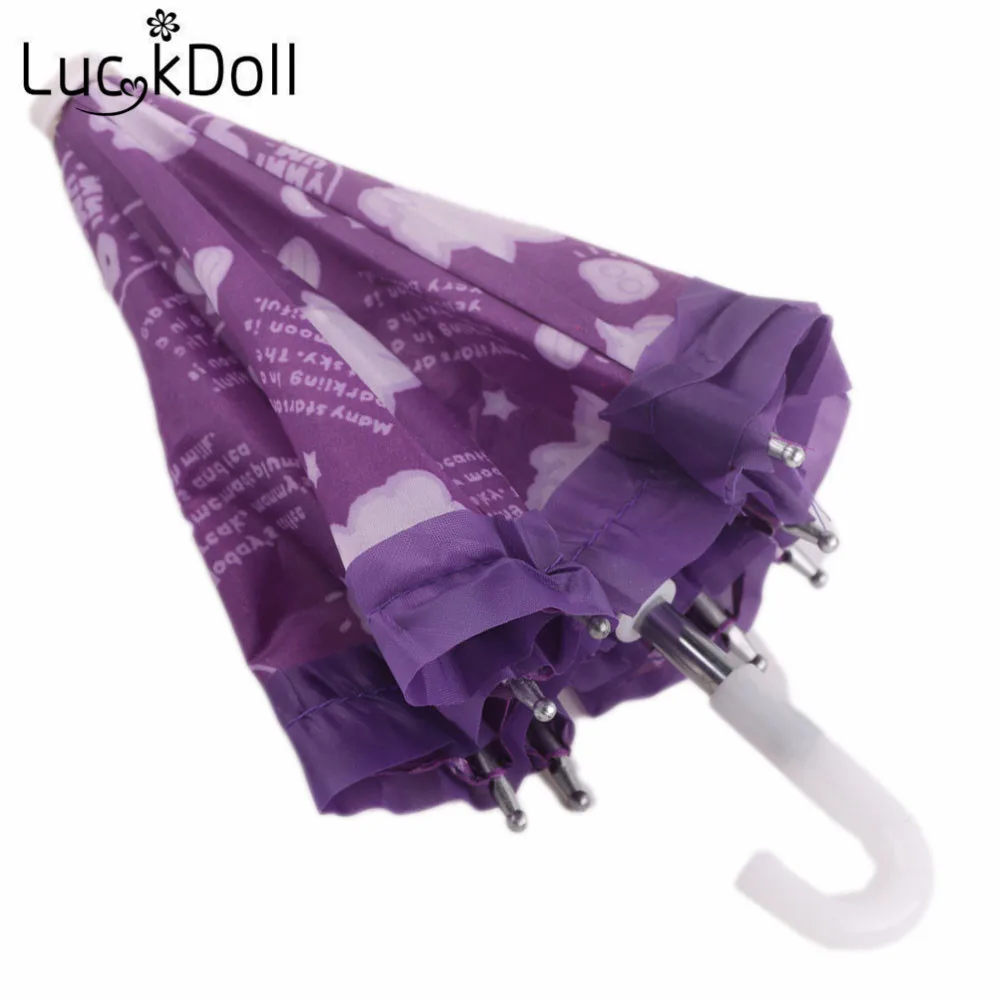 LUCKDOLL высококачественный цветной гофрированный Зонт с принтом для 18 дюймов
