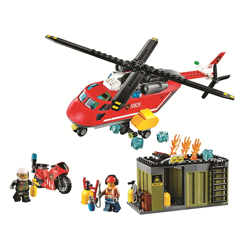 Бела город пожарная бригада вертолет 274 шт. Совместимость с Legoe 60108 городские