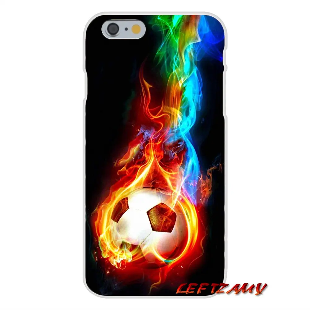 Football Soccer Ball on water burning fire Transparent Soft Skin Cover For Samsung Galaxy A3 A5 A7 J1 J2 J3 J5 J7 2015 2016 2017 | Мобильные