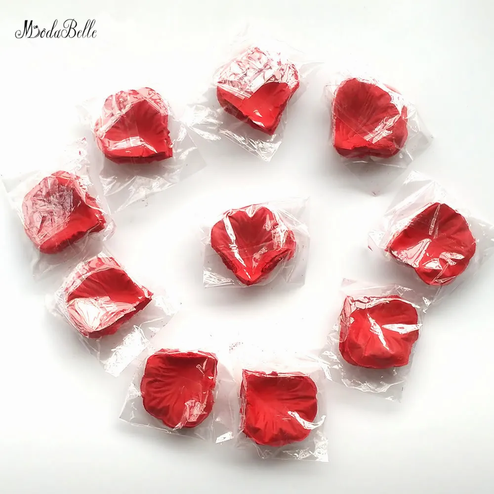 

Оптовая продажа, свадебные украшения modabelle 1000 шт./лот, букеты, аксессуары, искусственные цветы из полиэстера, Свадебные лепестки роз