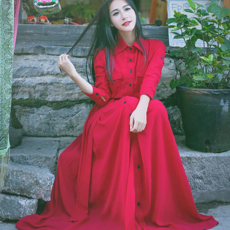 2019 spring and summer new women's dress Slim chiffon long beautiful wind omighty plus size sexy | Женская одежда