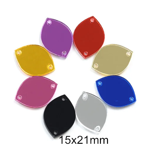 Mix Color-31 37 форм 50 шт разноцветные акриловые зеркальные пришивные стразы с плоской задней стороной для шитья камней с отверстиями для DIY блестящей одежды B1131 - Цвет: Mix Color-31