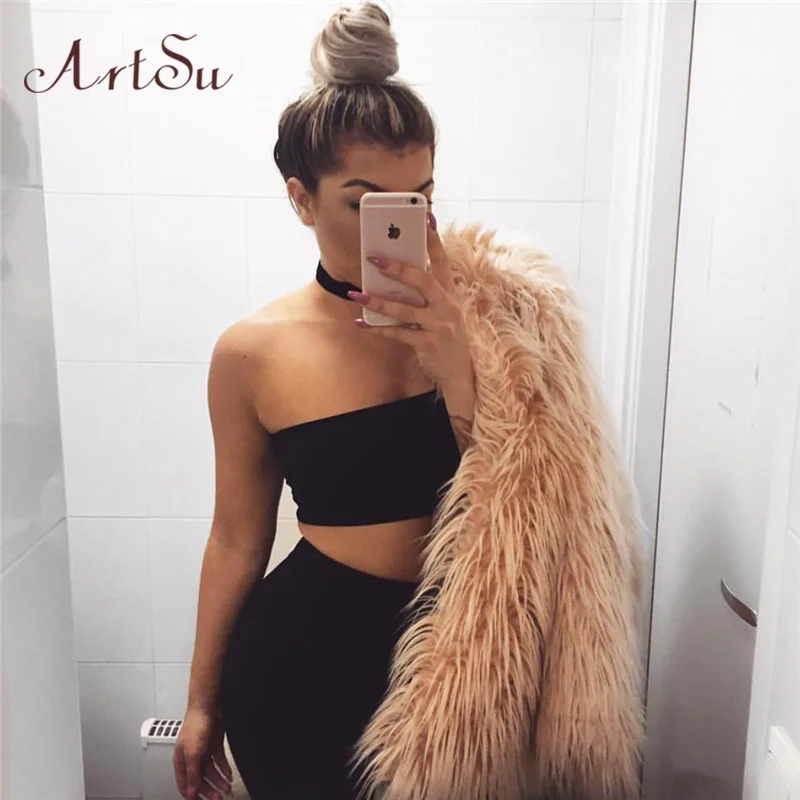 Женский укороченный топ с открытыми плечами ArtSu черный из 95% хлопка белая