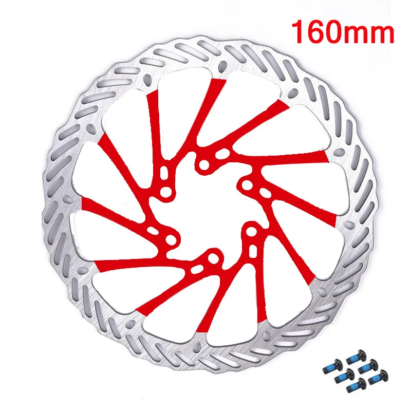 Red 160mm 160/180 мм, тормозной диск для горного велосипеда, MTB, велосипедный диск из нержавеющей стали, тормозной диск, ротор, 6 болтов, подходит для Shimano Sram - Цвет: Red 160mm