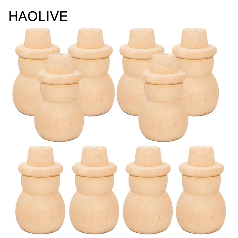 HAOLIVE ручной работы DIY Декор 10 шт. деревянный Снеговики дерево для Рождества Одежда