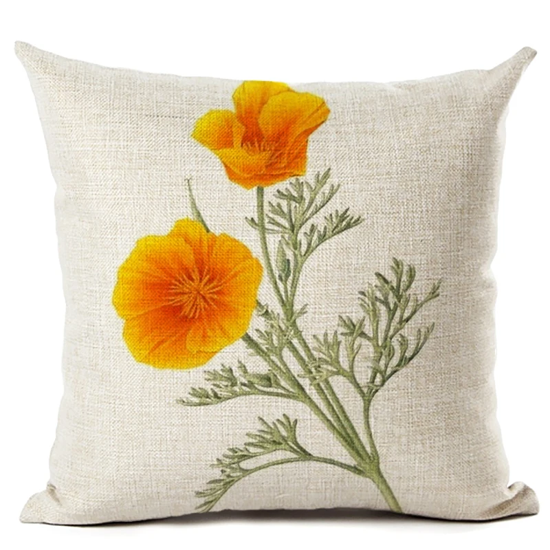 Современные Кантри стиль розовый цветок Лен Хлопок Чехлы на декоративные