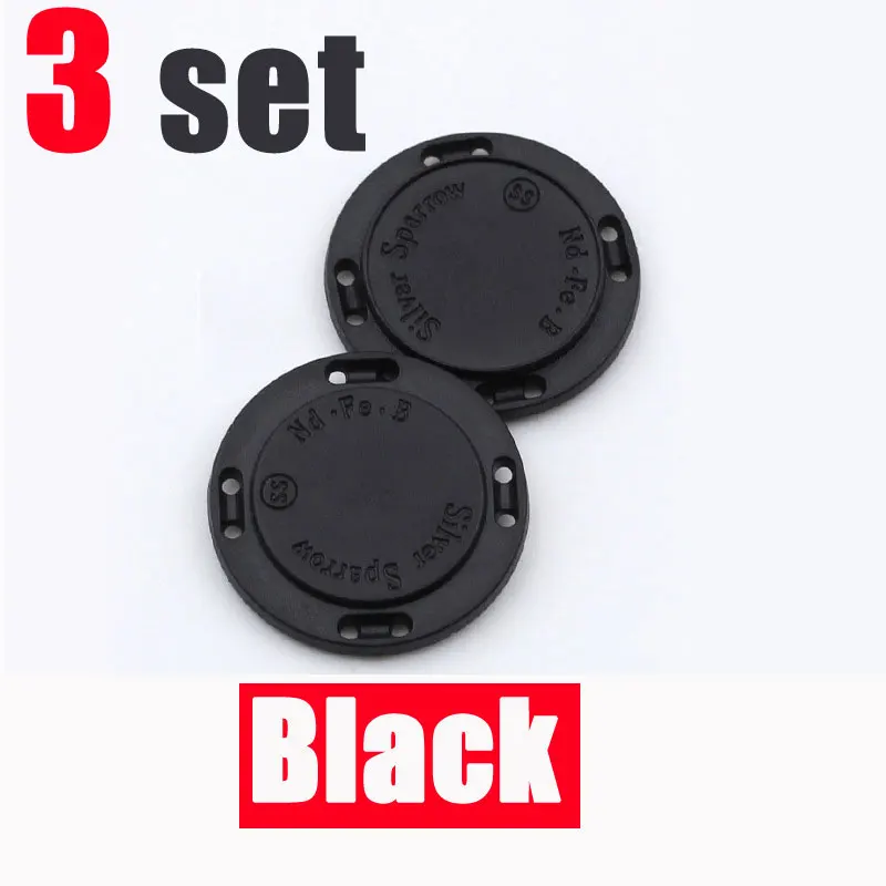 Black 3SET 3 компл./упак. QJH Скрытая металлические магнитные кнопки оснастки магнит застежка для сумки сумка с пряжкой кошелек ручной DIY швейные пуговицы 18 мм 22 мм 26 мм - Цвет: Black 3SET