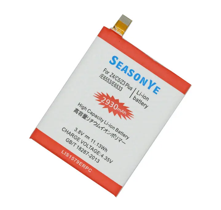 Seasonye 2930mAh LIS1579ERPC Сменный аккумулятор для C5 Ultra / Dual E5506 E5553 E5533 E5563 Z3 Plus +/ E6553 Z4 E6533 |