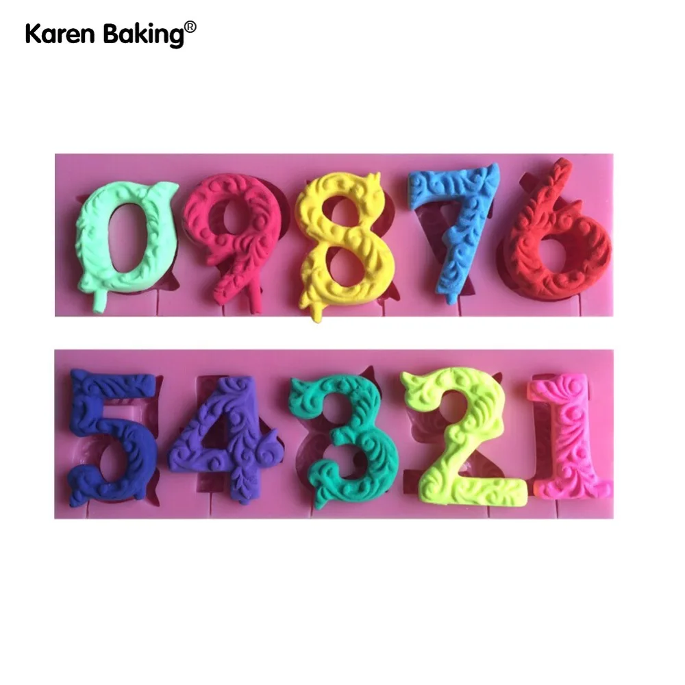 Красивые Номера 3D силиконовые формы с палкой отверстия Посуда столовая Бар