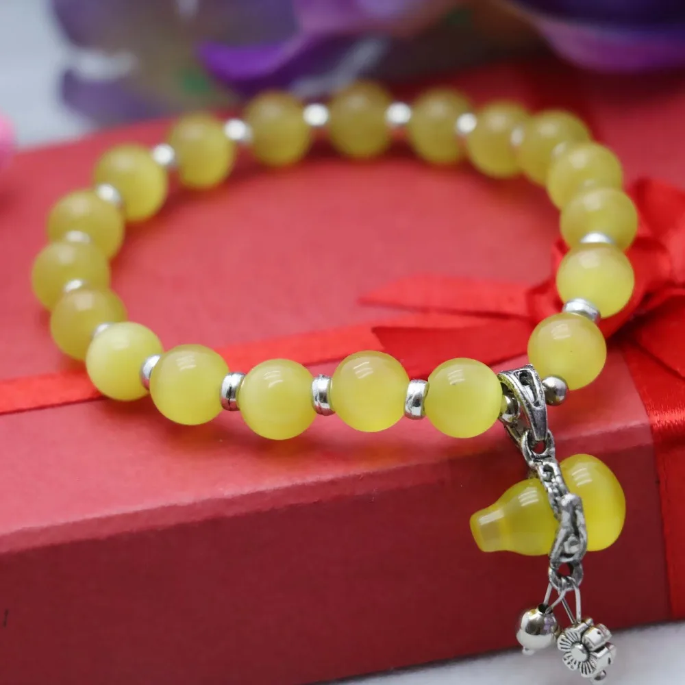 8 мм в ретро стиле с желтыми кошачьими глазами бисер Опаловый браслет из