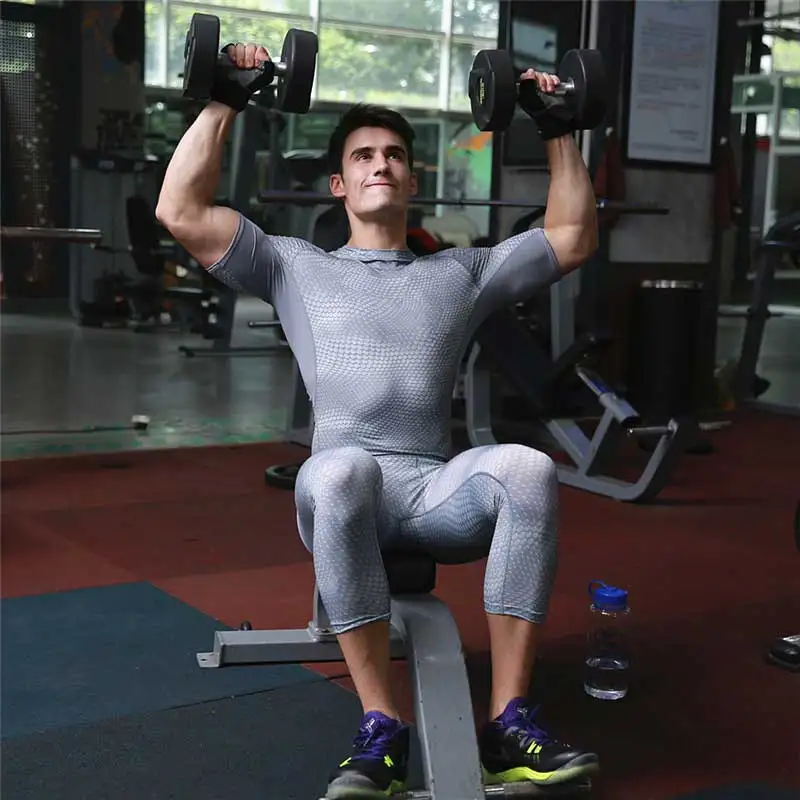 Мужские Pro компрессионные быстросохнущие укороченные облегающие брюки-Капри Для