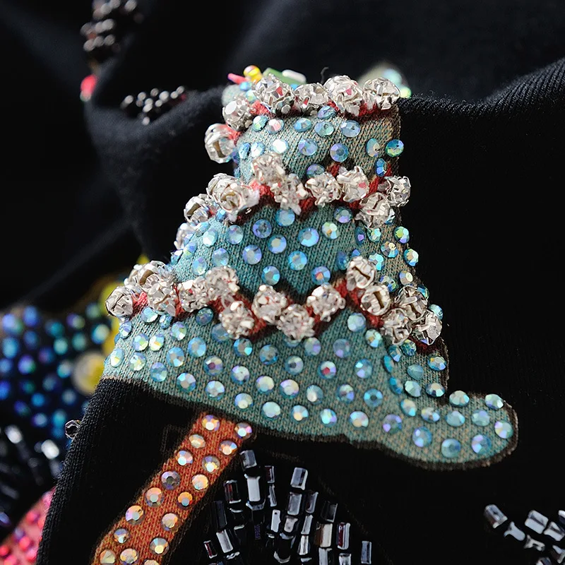 Женская футболка с рисунком кота Lusumily летняя хлопковая черная блестками и