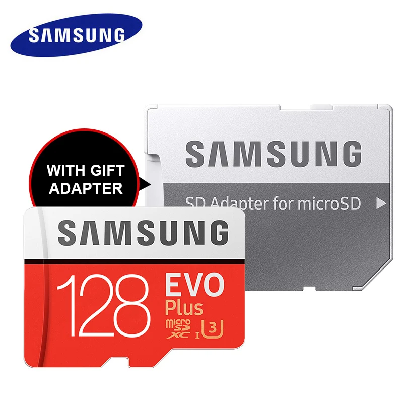 128GB Red SAMSUNG 32 GB Micro SD EVO Plus 64 GB карта памяти Class 10 128 GB micro SDXC U3 UHS-I 256 GB TF карты 4 K HD для смартфонов Tablet - Емкость: 128GB Red