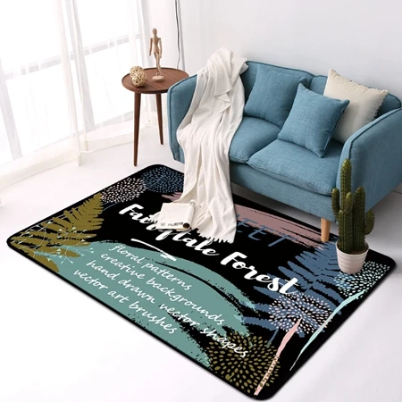 Carpet2 Тропические зеленые листья кактус большой ковер современный стиль коврик для спальни гостиной ковер водопоглощающий меховой коврик - Цвет: Carpet2