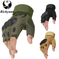 tactical hard knuckle half finger gloves mens army military combat hunting shooting airsoft paintball police duty fingerless