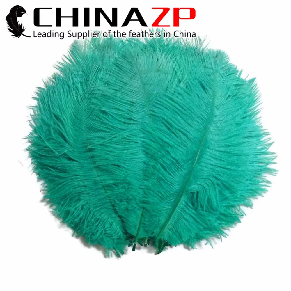 

CHINAZP Factory 25-30cm(10-12inch) 100pcs/lot Unique Dyed Aqua Green Crafts Ostrich Feathers