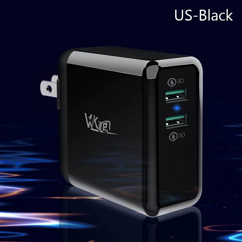 US-Black VVKing 2 USB зарядное устройство 36 Вт Быстрая зарядка 3,0 быстрое зарядное устройство для iPhone samsung Galaxy s9 Xiaomi huawei LG телефон двойной QC3.0 зарядное устройство - Тип штекера: US-Black