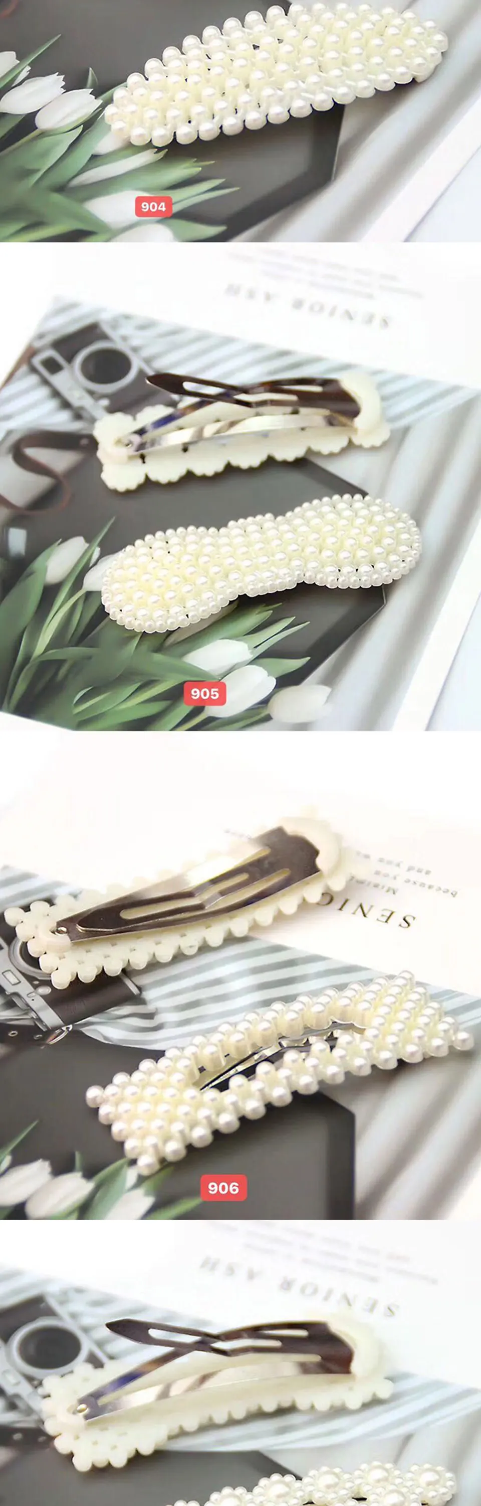 2PCS Pearl Hairpins Hairgrip Hair Clips for Women Barrettes Her Accessories Women Girls Fashion Hair Styling toka