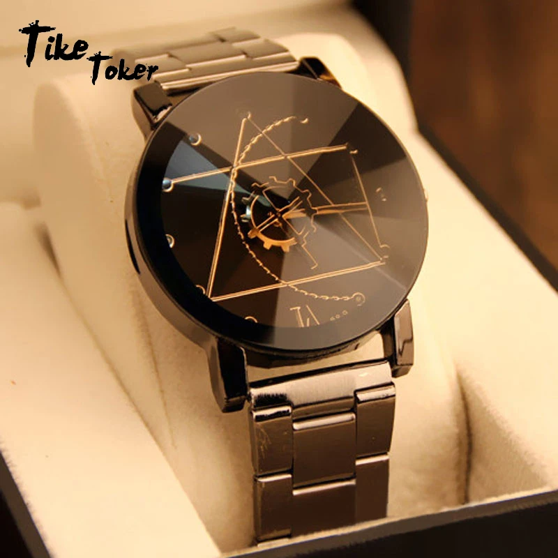 

TIke Toke, Luxury Couple Watch Fashion Stainless Steel Watch for Man Quartz Analog Wrist Watch Orologio Uomo Hot Sales 2017 New